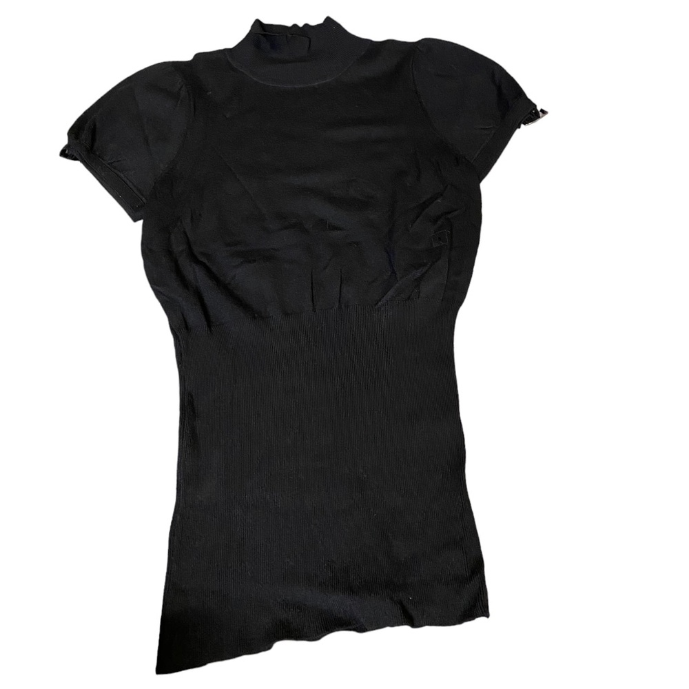 Express Design Studio Black Puff sleeve Top with Hardware